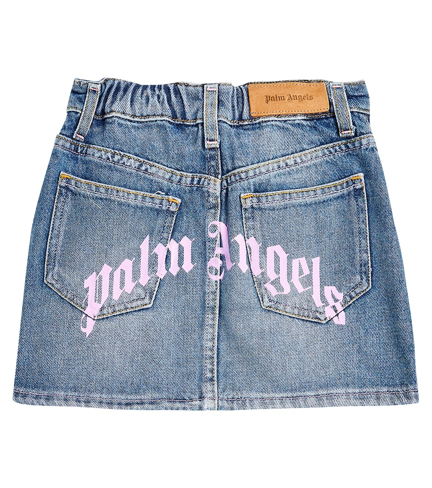  Palm Angels Kids Palm Angels Kids Logo Denim Skirt 