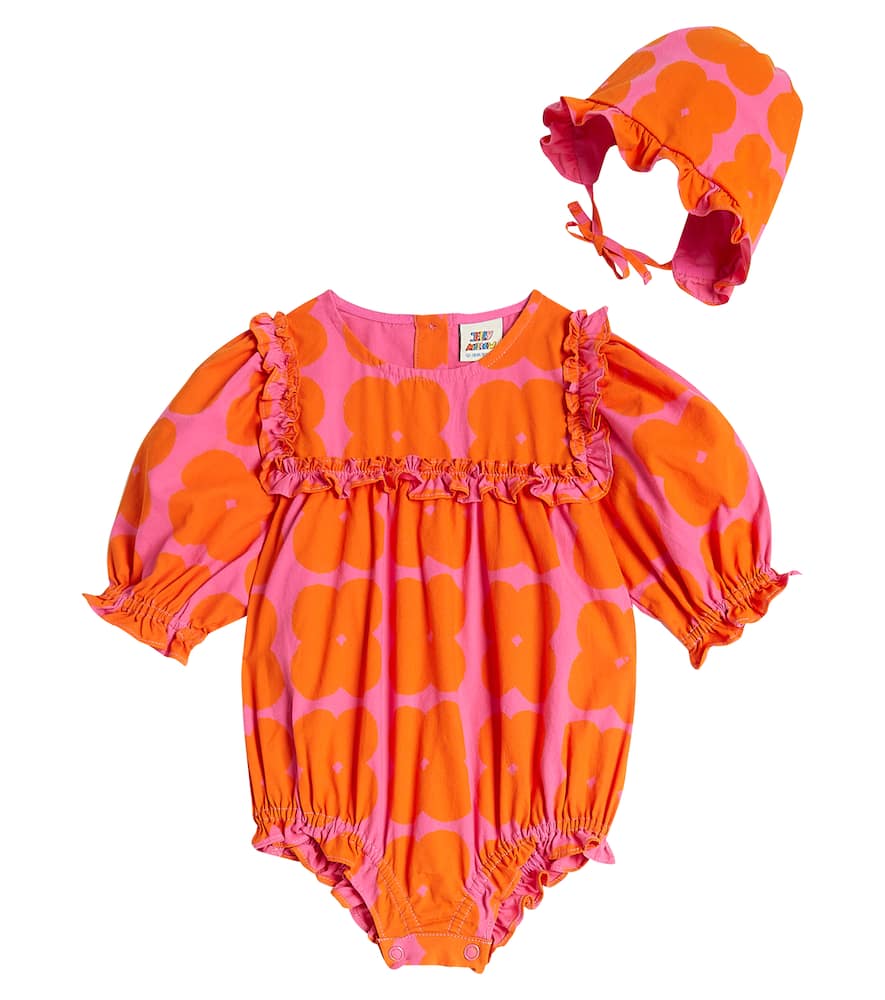 Jellymallow Baby Clover cotton playsuit and hat set