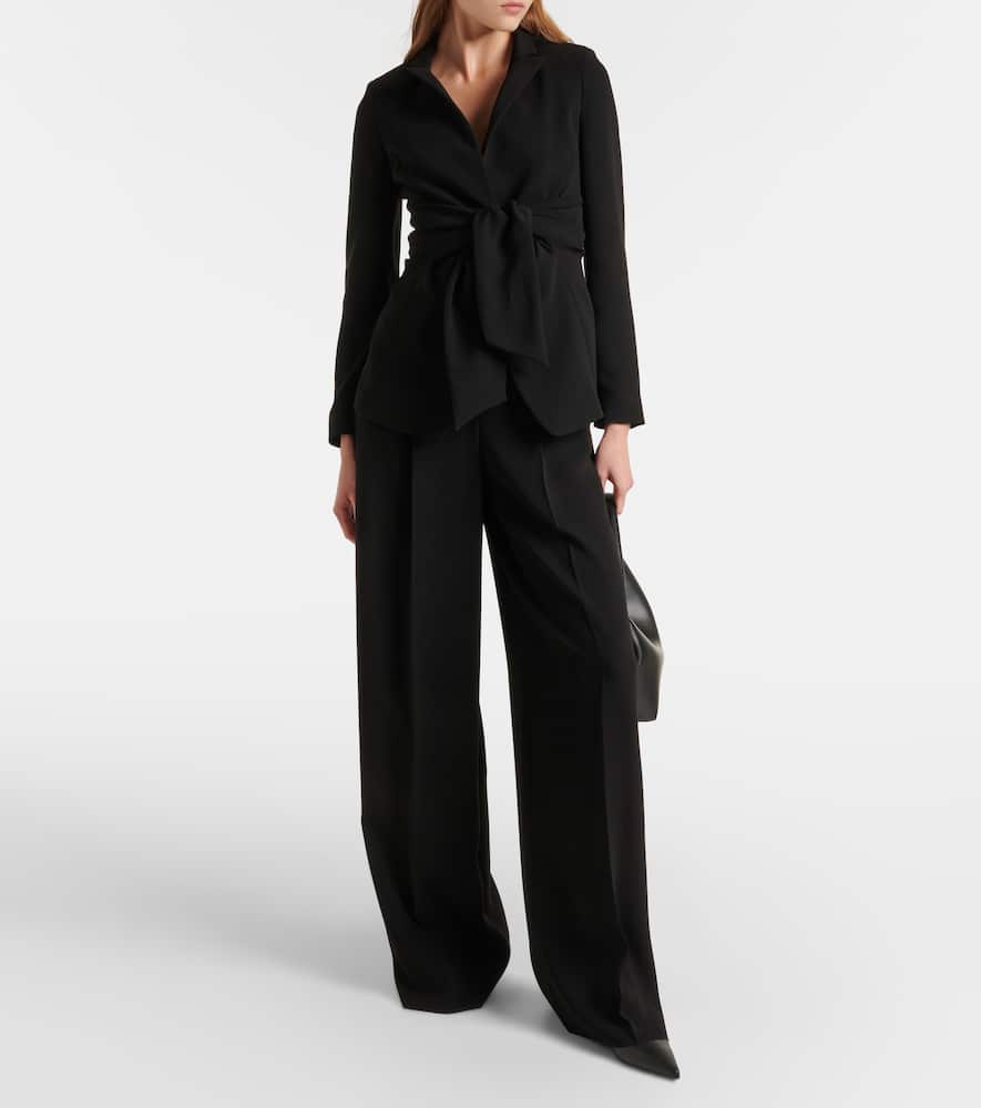 Max Mara Womens Black Fronda Flared-hem Slim-fit Stretch-woven Jacket In Black