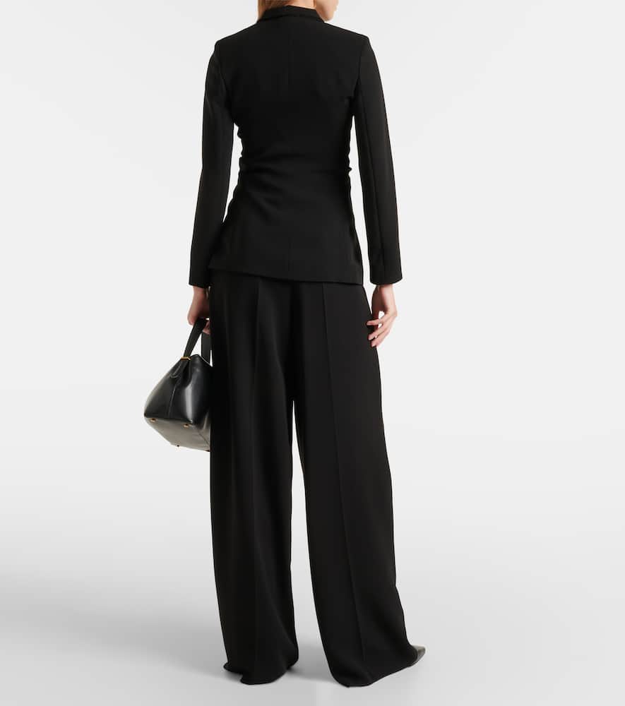 Max Mara Womens Black Fronda Flared-hem Slim-fit Stretch-woven Jacket In Black