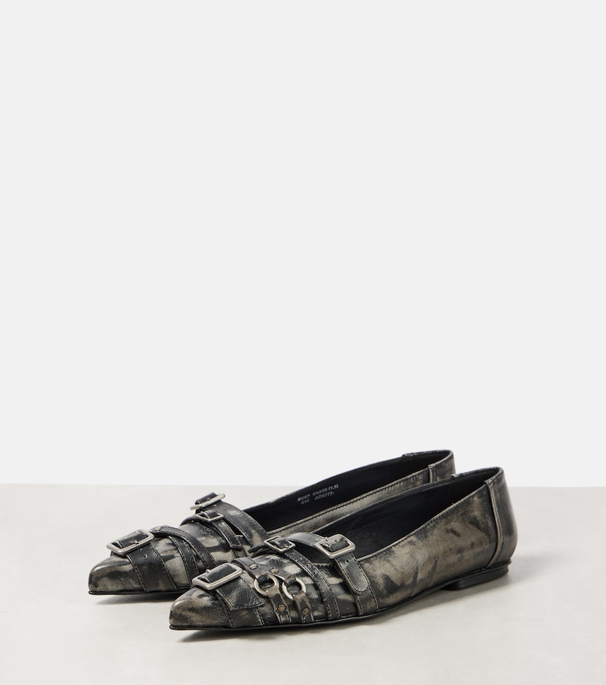  Acne Studios Acne Studios Buckle-detail Leather Ballet Flats 