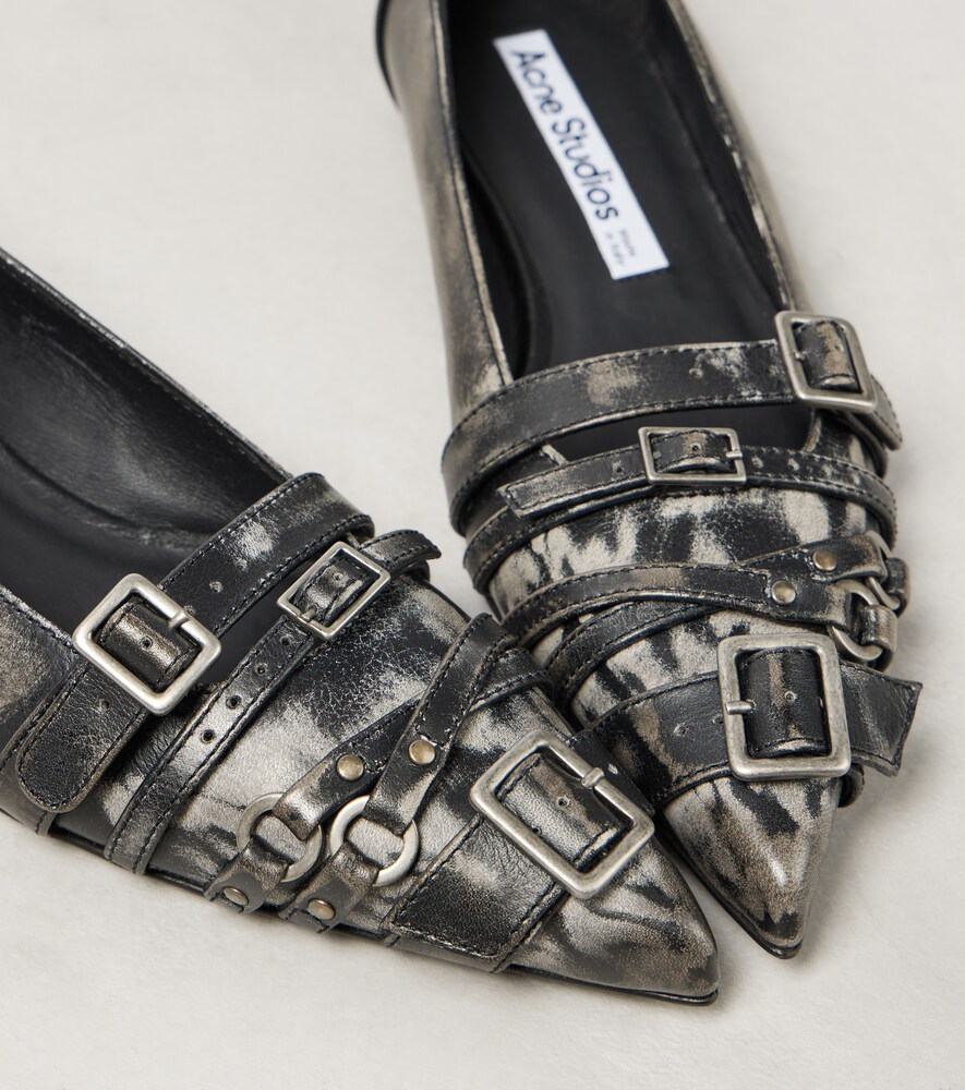  Acne Studios Acne Studios Buckle-detail Leather Ballet Flats 