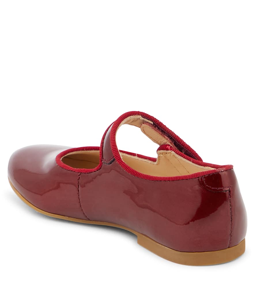 Pom D'api Daisy Baby Patent Leather Mary Jane Flats In Red