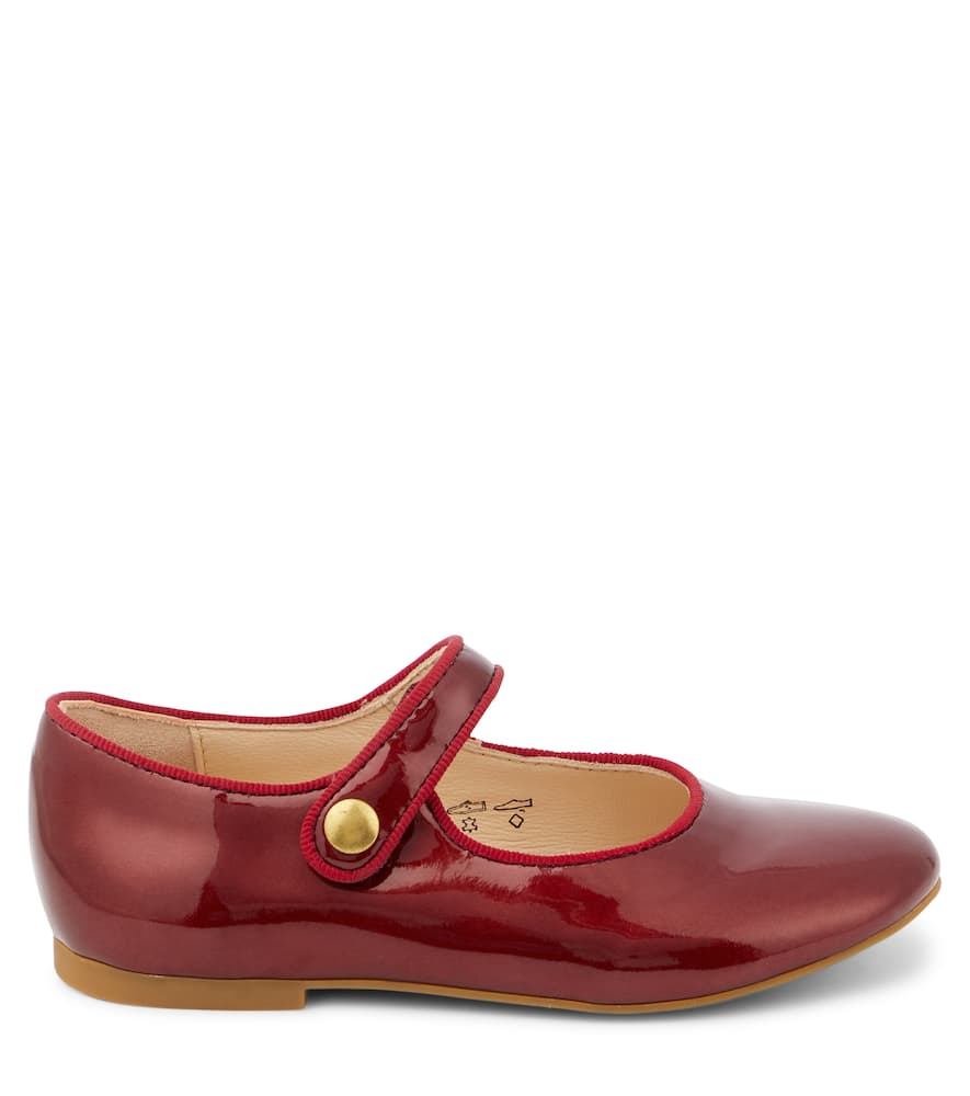 Pom D'api Daisy Baby Patent Leather Mary Jane Flats In Red