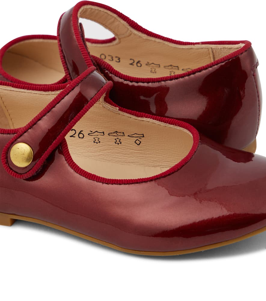 Pom D'api Daisy Baby Patent Leather Mary Jane Flats In Red