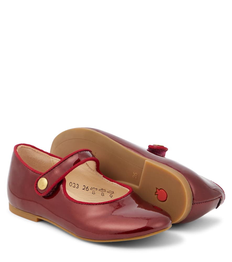 Pom D'api Daisy Baby Patent Leather Mary Jane Flats In Red
