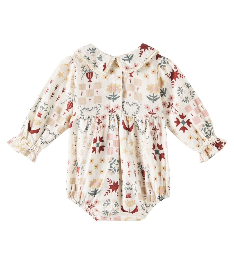  Rylee + Cru Rylee + Cru Baby Cora Floral Linen-blend Bodysuit 