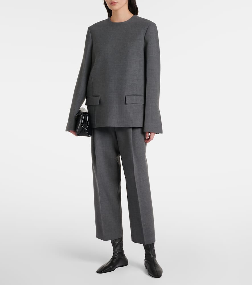 Totême Gerade Low-rise-hose In Grau