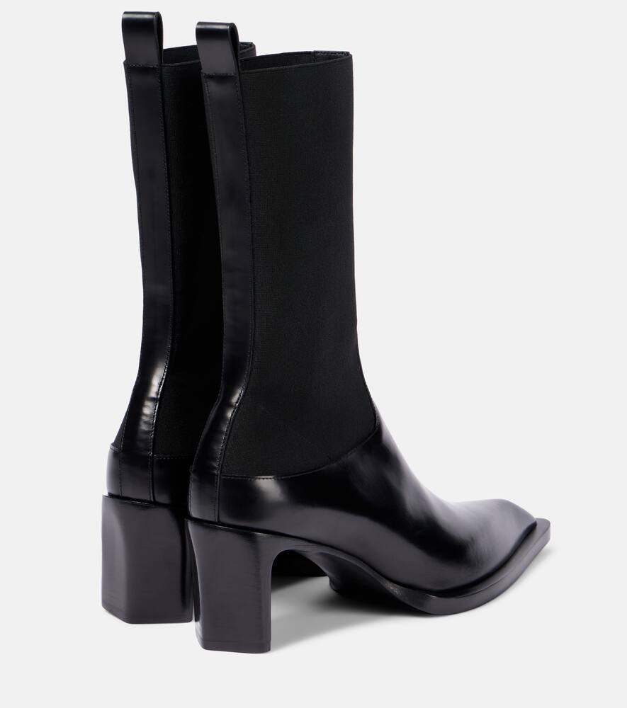 Jil Sander Stretch-knit And Leather Ankle Boots