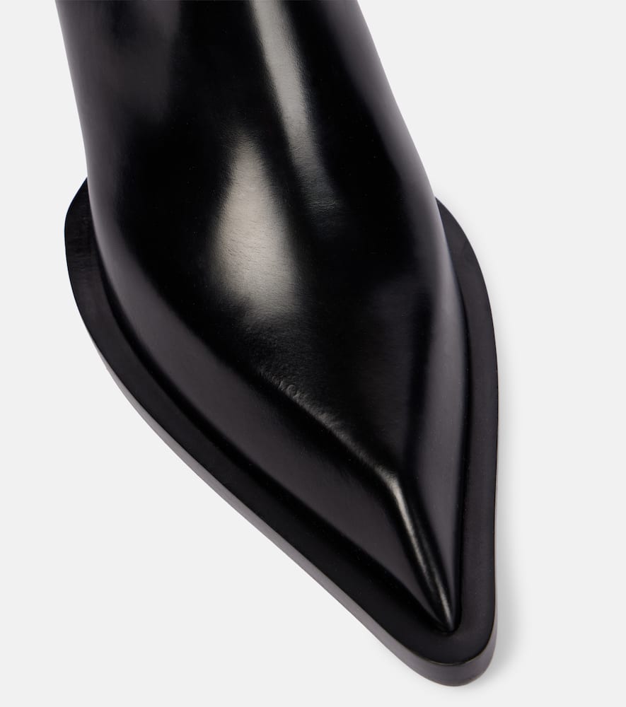 Jil Sander Stretch-knit And Leather Ankle Boots