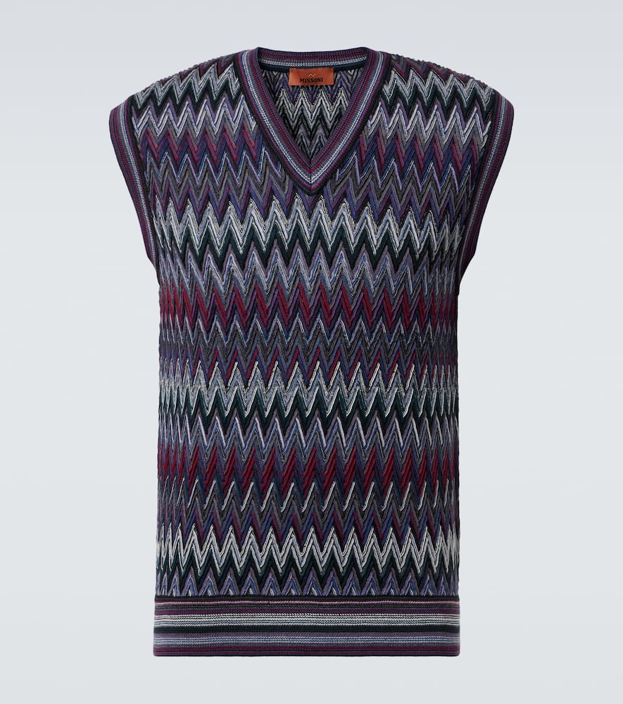 Zigzag wool sweater vest