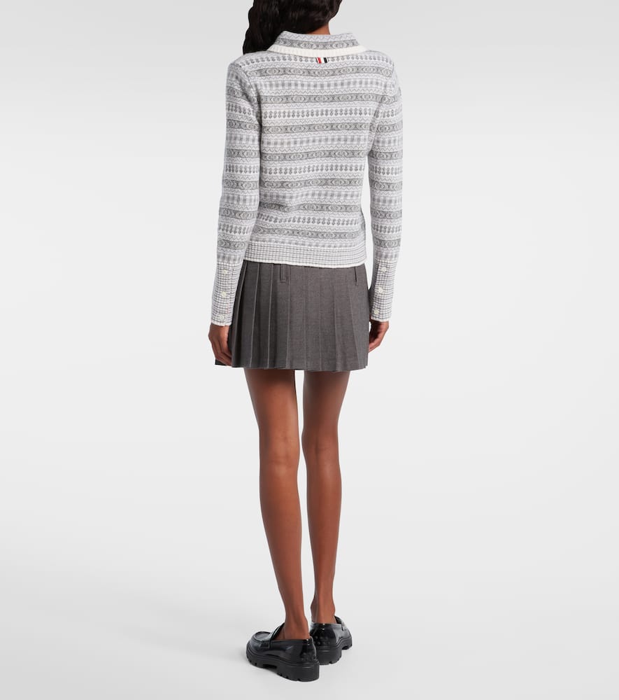 Thom Browne Fair Isle Wool-blend Jacquard Sweater In Gray