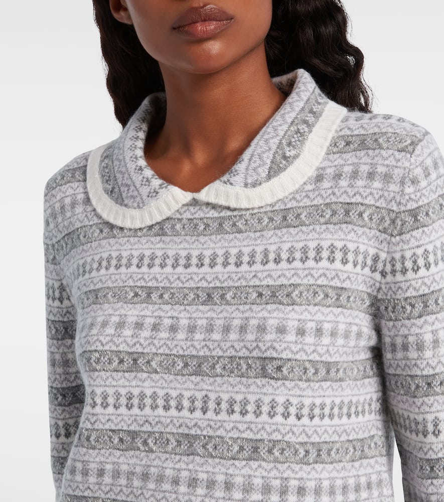 Thom Browne Fair Isle Wool-blend Jacquard Sweater In Gray