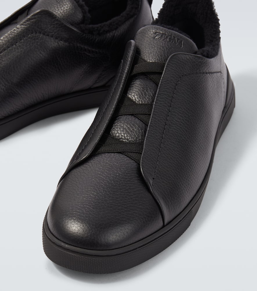Zegna Triple Stitch Shearling-lined Sneakers In Animal Print