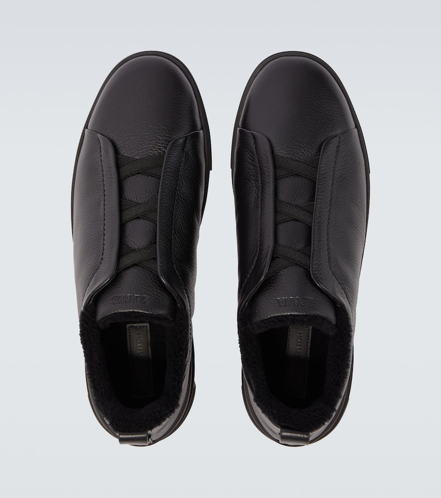 Zegna Triple Stitch Shearling-lined Sneakers In Animal Print