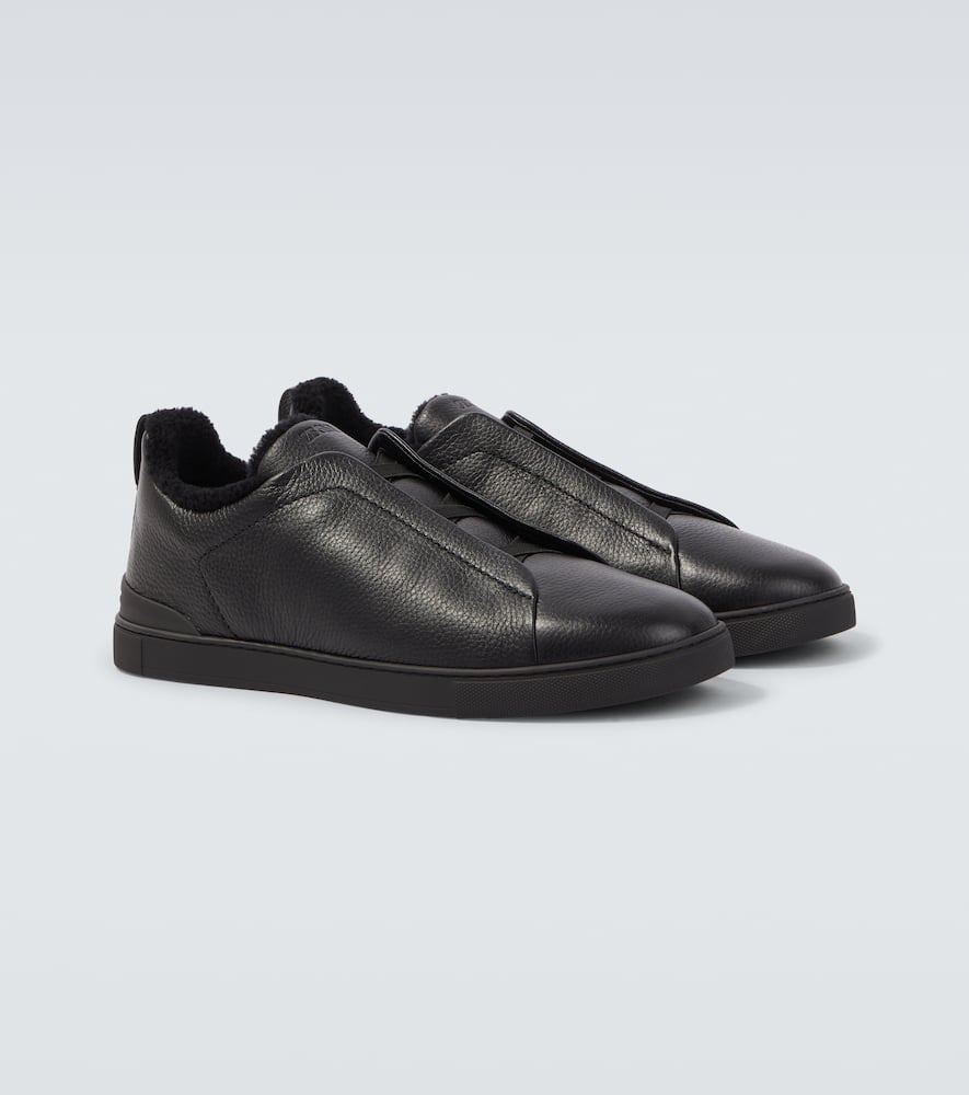 Zegna Triple Stitch Shearling-lined Sneakers In Animal Print