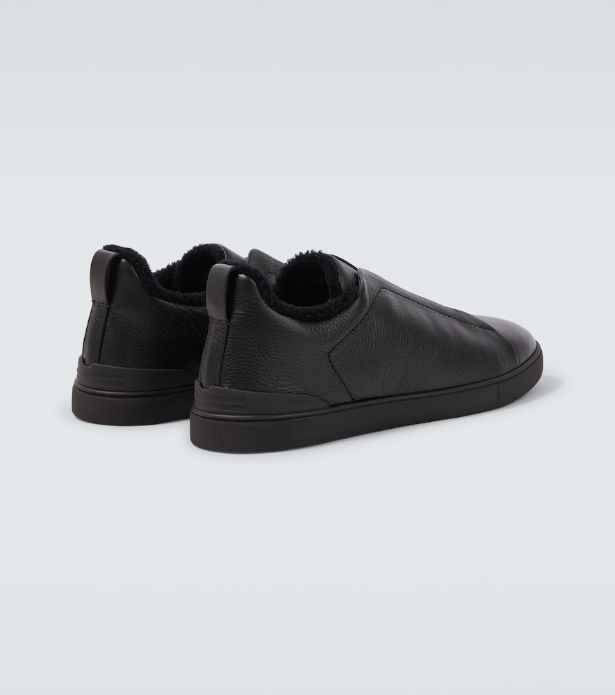 Zegna Triple Stitch Shearling-lined Sneakers In Animal Print