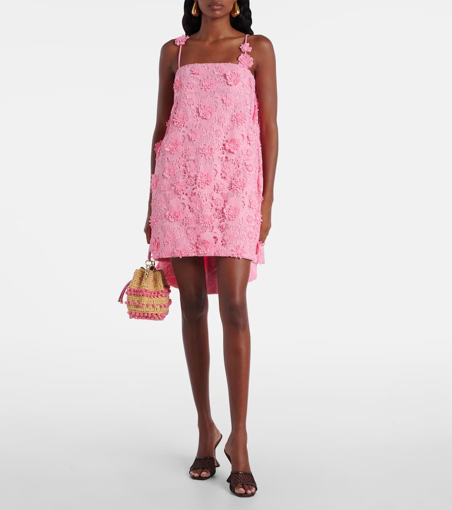 Leo Lin Fifi Floral Lace Minidress In Pink