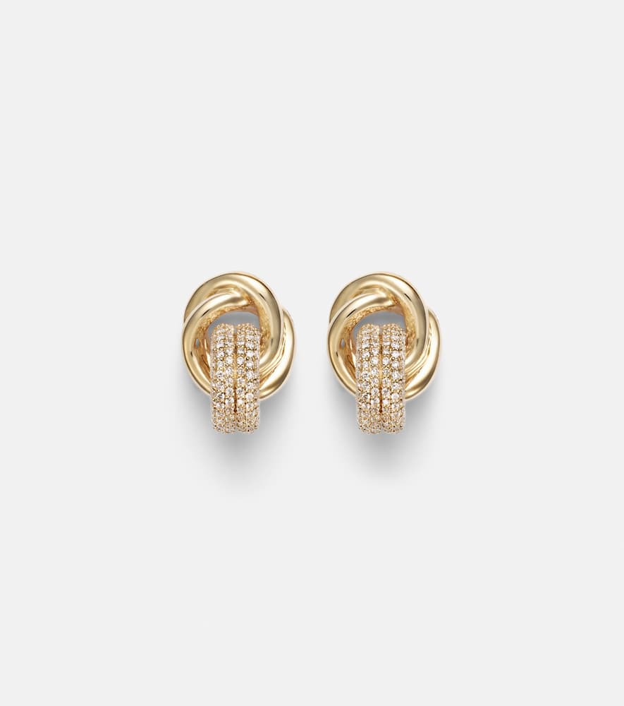 Stone And Strand 14kt Gold Earrings With Diamonds In Gold