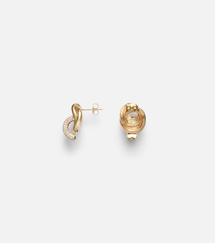 Stone And Strand 14kt Gold Earrings With Diamonds In Gold