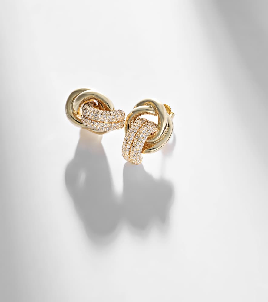 Stone And Strand 14kt Gold Earrings With Diamonds In Gold