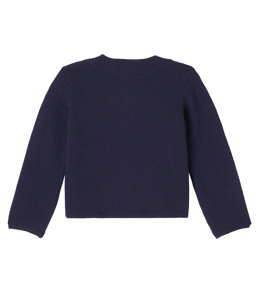 Molo Giovanna Wool Cardigan In Blue
