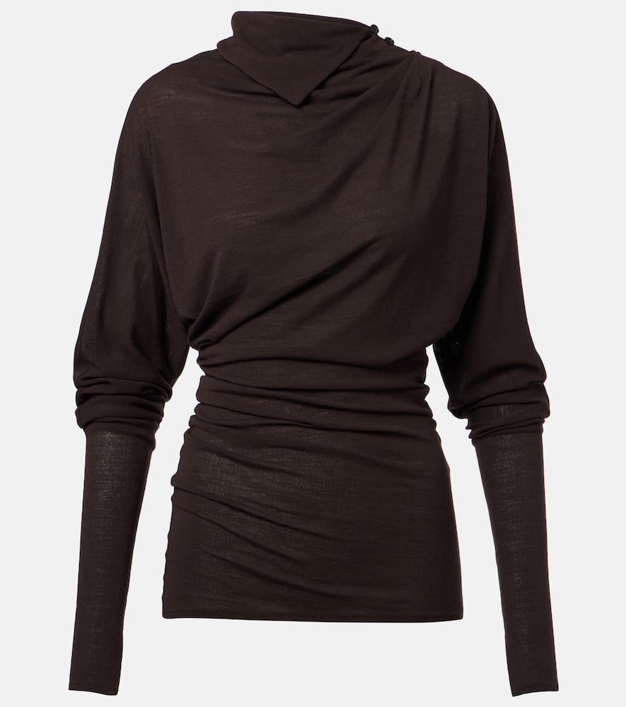 Proenza Schouler Golda Top In Jersey Espresso In Black