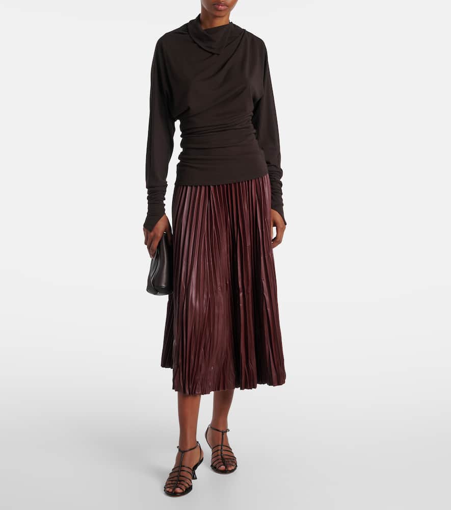 Proenza Schouler Golda Top In Jersey Espresso In Black
