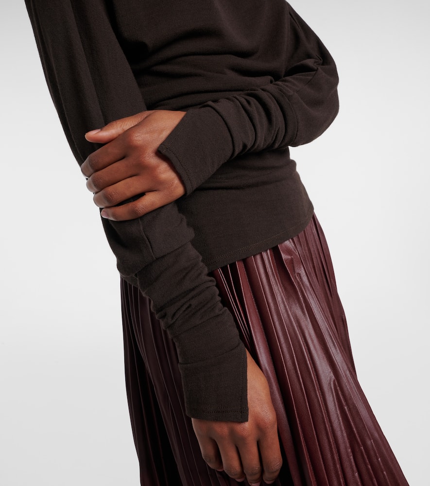 Proenza Schouler Golda Top In Jersey Espresso In Black