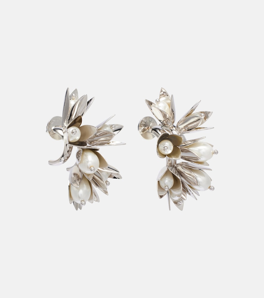Simone Rocha Boucles d'oreilles à fleurs et perles fantaisie