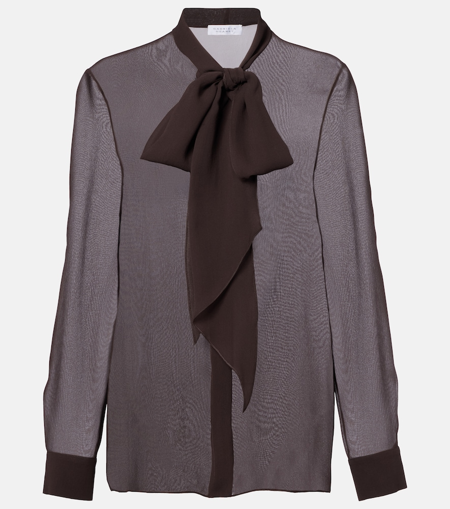 Gabriela Hearst Shildon tie-neck silk blouse