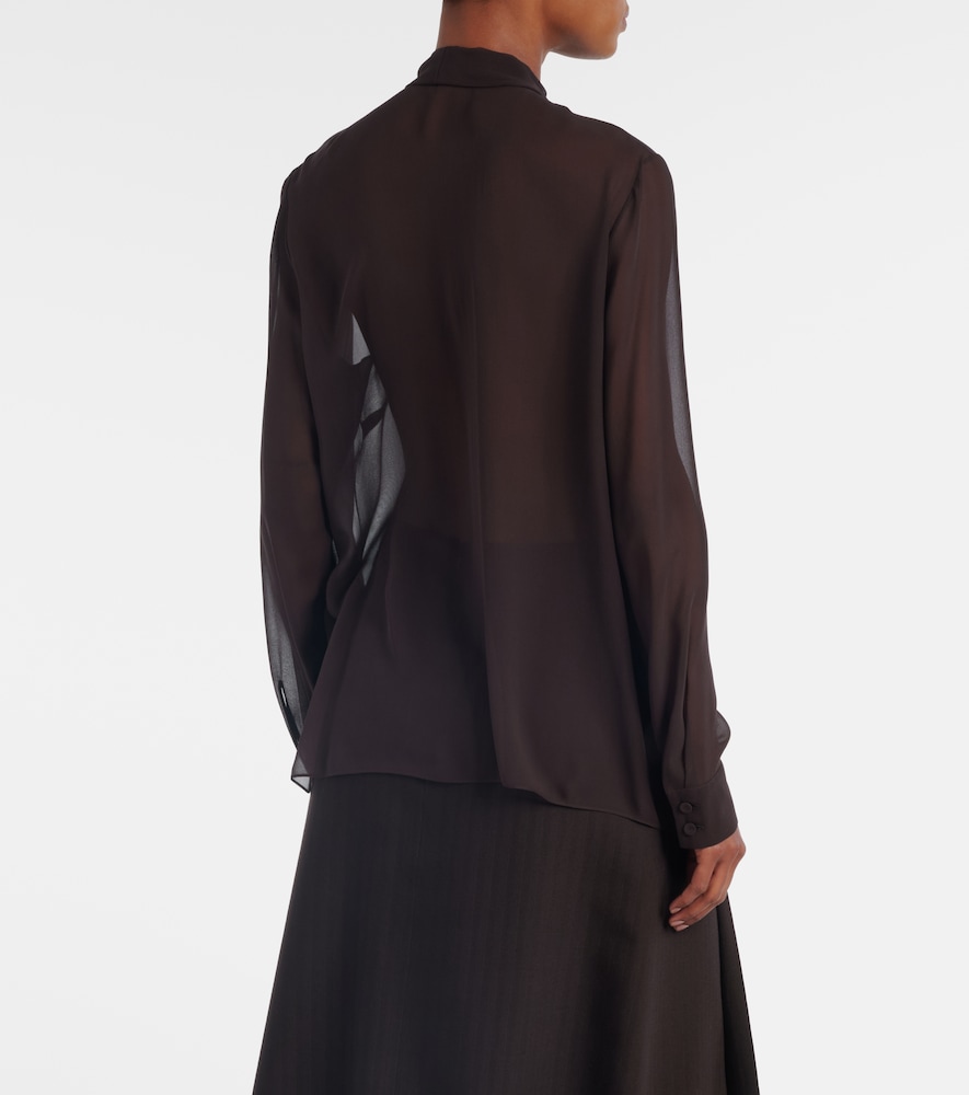 Shildon Tie-Neck Silk Blouse