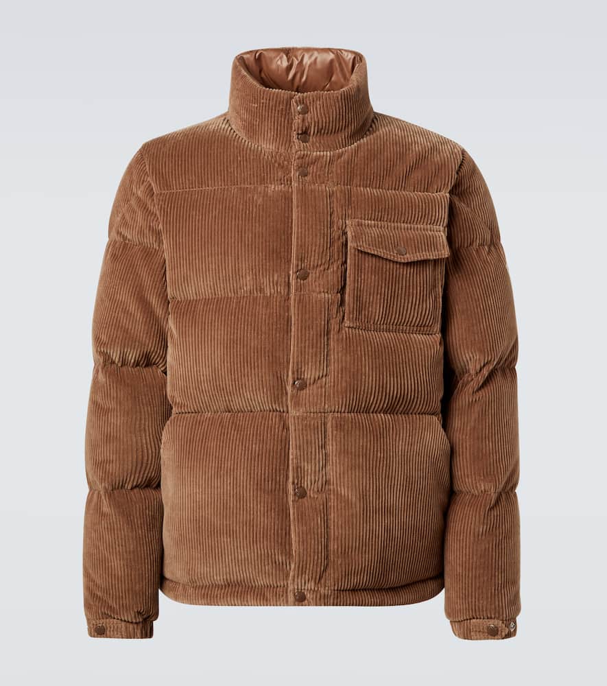 Moncler Serrant Cotton Corduroy Down Jacket In Brown