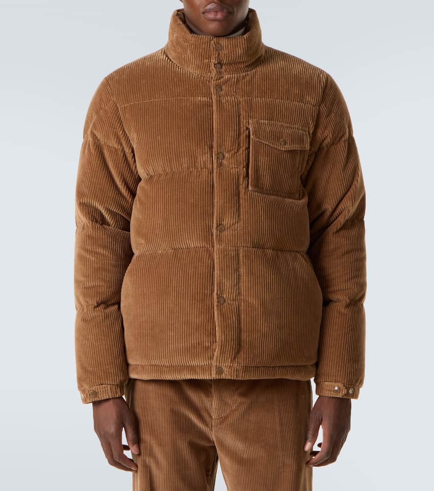 Moncler Serrant Cotton Corduroy Down Jacket In Brown