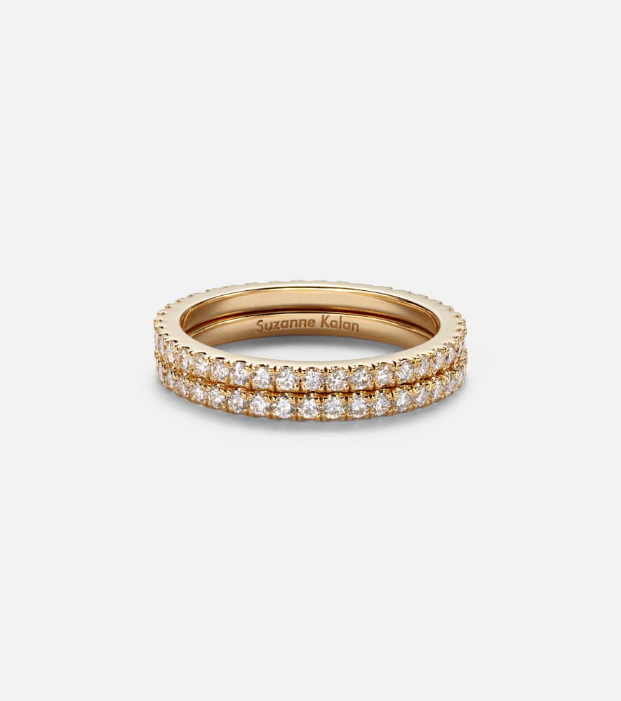 Midi 18kt gold tech ring jackets with diamonds