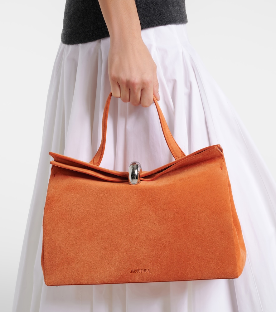Jacquemus Valérie Medium suede top-handle bag