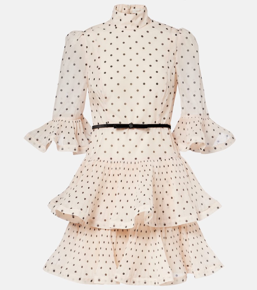 Zimmermann Polka-dot Ruffled Minidress In Multi