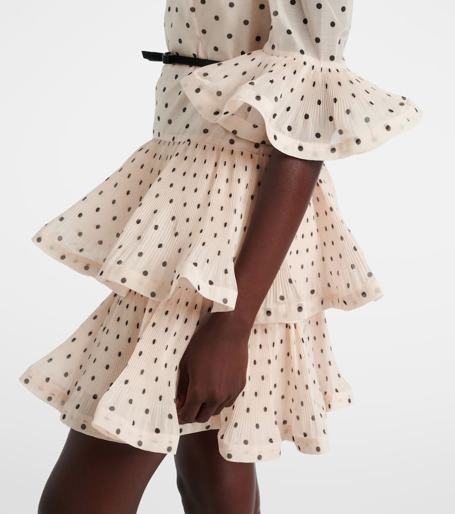 Zimmermann Polka-dot Ruffled Minidress In Multi