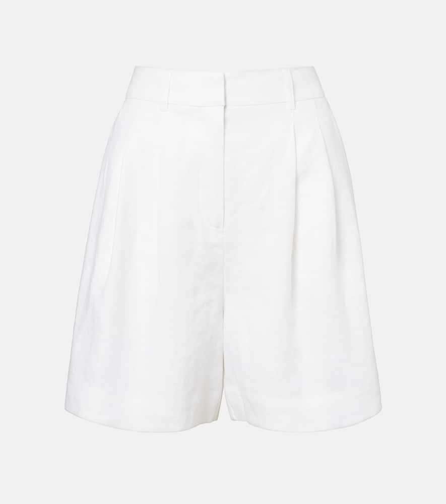 Posse Marchello High-rise Linen Shorts In White