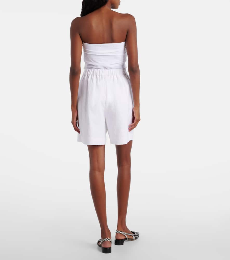 Posse Marchello High-rise Linen Shorts In White