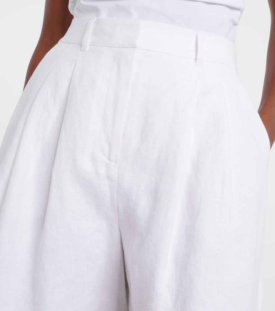 Posse Marchello High-rise Linen Shorts In White