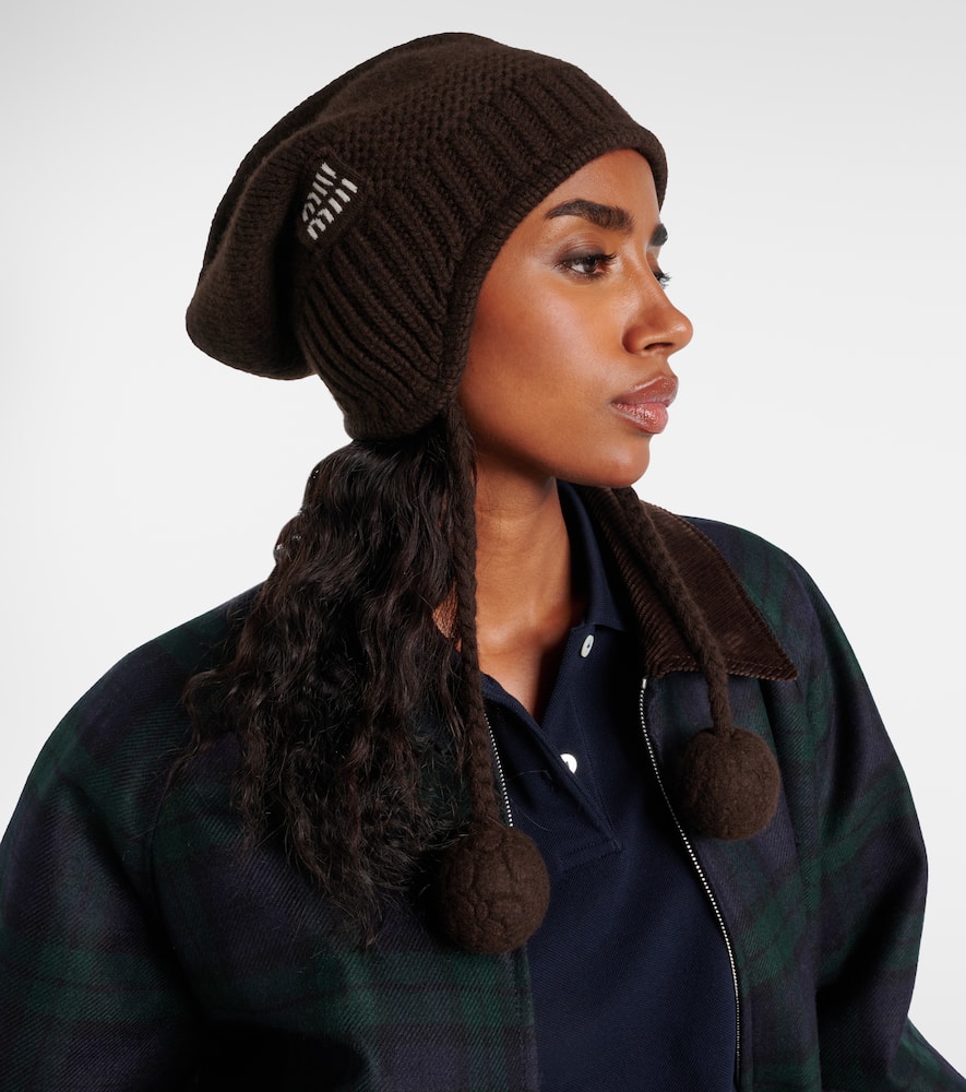 Miu Miu Wool And Cashmere Hat In Brown