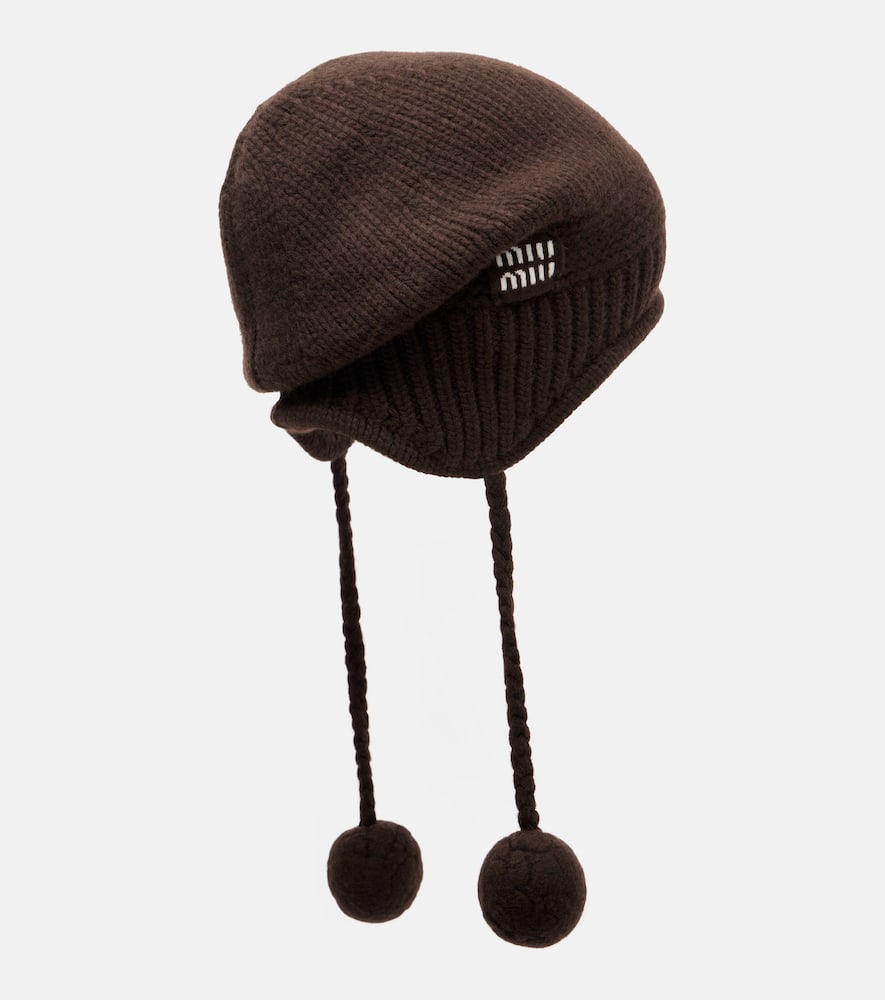 Miu Miu Wool And Cashmere Hat In Brown