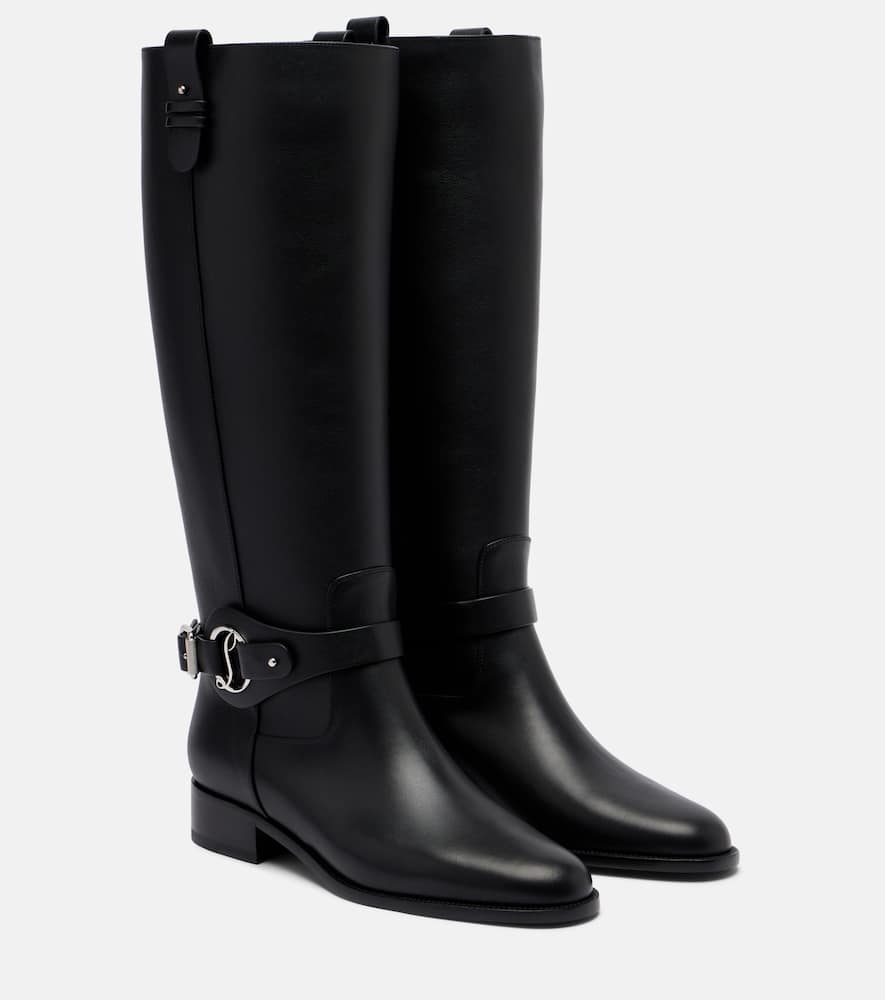 Christian Louboutin Dianouchette Leather Biker Boots In Black