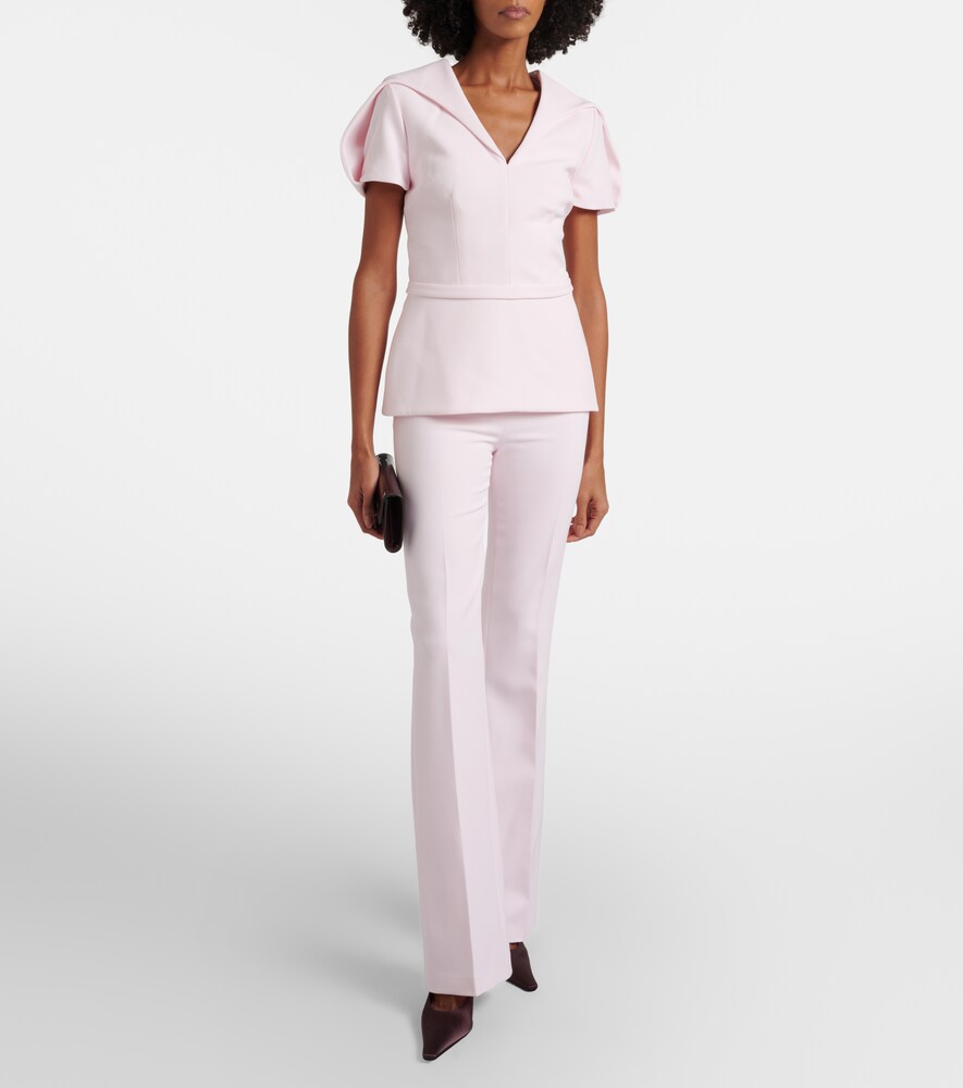 Safiyaa Alexa high-rise crêpe flared pants