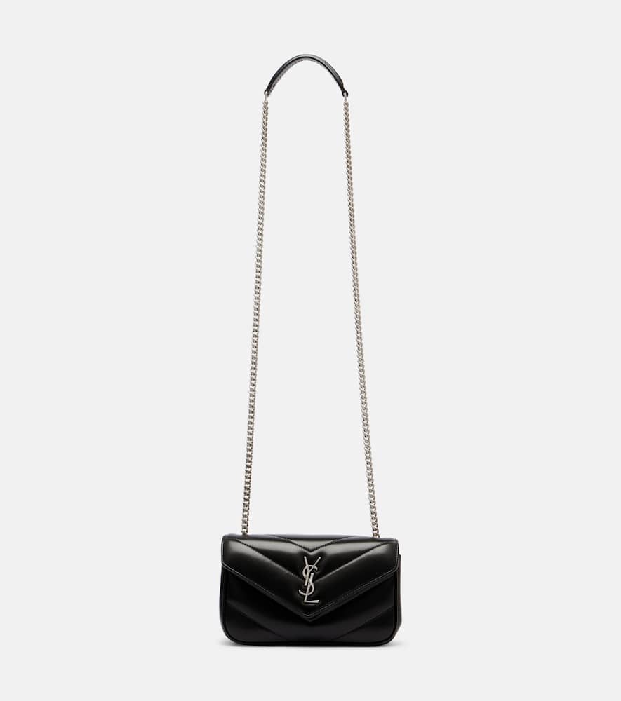 Saint Laurent Lou Lou Mini Leather Crossbody Bag In Black