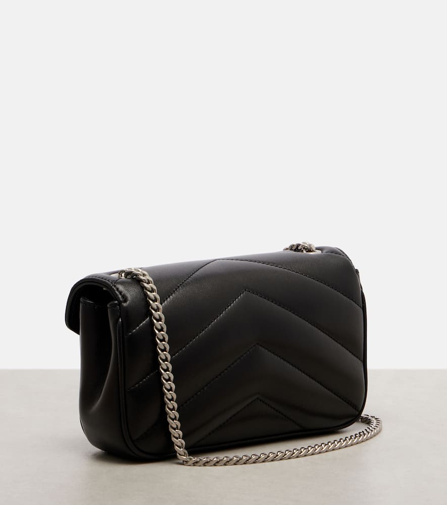 Saint Laurent Lou Lou Mini Leather Crossbody Bag In Black
