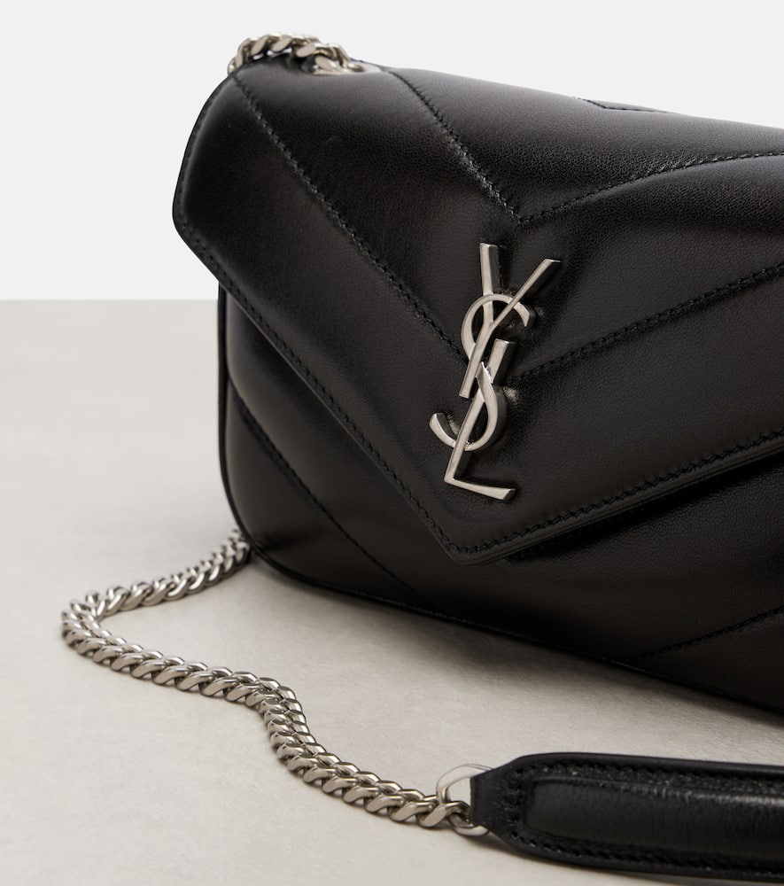Saint Laurent Lou Lou Mini Leather Crossbody Bag In Black