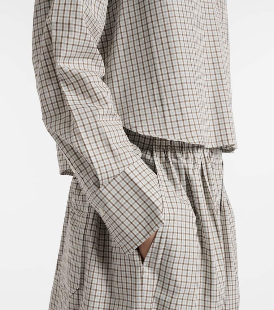 Proenza Schouler White Label Olive Checked Cotton Shirt In Neutral