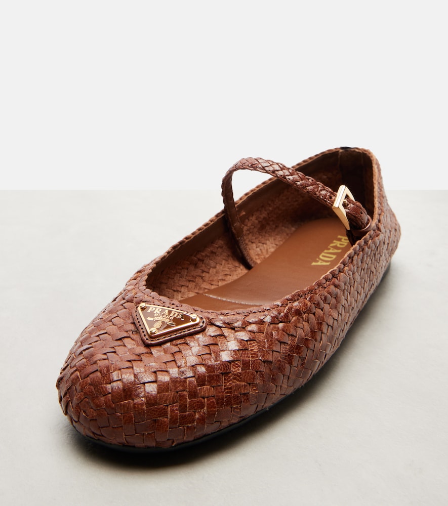  Prada Prada Mary-jane-ballerinas Aus Leder 